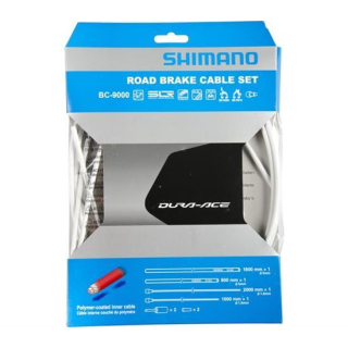 SHIMANO 1 Set (VR & HR) Weiß Bremszug-Set Zug 1x 1.000 mm/1x 2.000 mm, Hülle 1x 800 mm/1 Y-8YZ98020