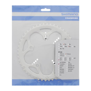 SHIMANO Kettenblätter TIAGRA FC-4550, 50 Zähne, 110 mm, Silber, Aluminium Y-1HA98050