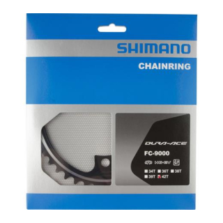 SHIMANO Kettenblätter DURA-ACE FC-9000, 42 Zähne (ME), 110 mm, Schwarz, Aluminium Y-1N242000