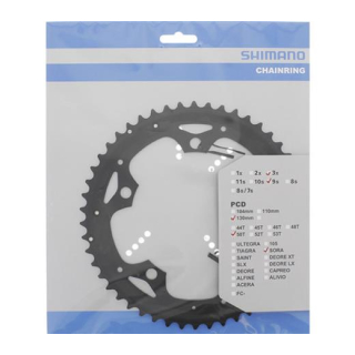 SHIMANO Kettenblätter SORA FC-3503, 50 Zähne für KSR, 130 mm, Schwarz, Aluminium Y-1NC98030