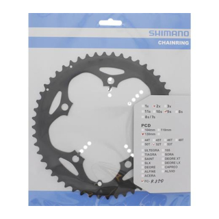 SHIMANO Kettenblätter Road FC-R350, 52 Zähne, 130 mm, Schwarz, Aluminium Y-1ND98040