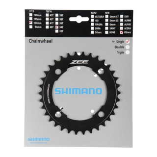 SHIMANO Kettenblätter ZEE FC-M640, 34 Zähne, 104 mm, Schwarz, Aluminium Y-1NG34000