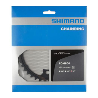 SHIMANO Kettenblätter ULTEGRA FC-6800, 39 Zähne (MD), 110 mm, Schwarz, Aluminium Y-1P439000
