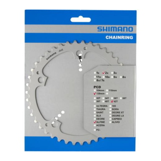 SHIMANO Kettenblätter ALFINE FC-S501, 42 Zähne, 130 mm, Silber, Aluminium Y-1PB42000