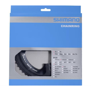 SHIMANO Kettenblätter 105 FC-5800, 52 Zähne (MB), 110 mm, Schwarz, Aluminium/Glasfaserve Y-1PH98110