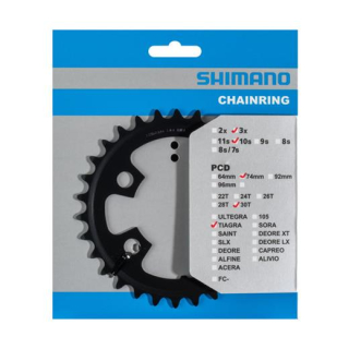 SHIMANO Kettenblätter TIAGRA FC-4703, 30 Zähne (MM), 74 mm, Schwarz, Stahl Y-1RD30000