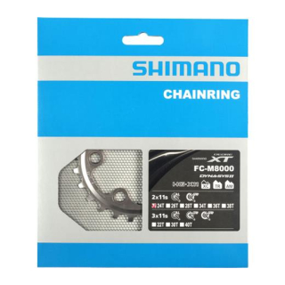 SHIMANO Kettenblätter DEORE XT FC-M8000 2-fach, 24 Zähne (BB) für 34-24 Zähne, Aluminium Y-1RL24000