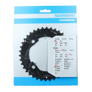 SHIMANO Kettenblätter DEORE FC-M617, 38 Zähne, 104 mm, Schwarz, Aluminium Y-1RP98080
