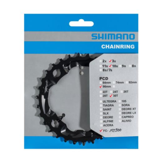 SHIMANO Kettenblätter FC-MT500/FC-M523, 30 Zähne, 96 mm, Stahl Y-1VB98010