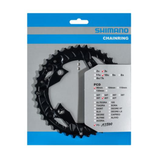 SHIMANO Kettenblätter FC-MT500/FC-M523, 40 Zähne FC-MT500, 96 mm, Aluminium Y-1VB98020