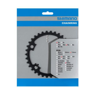 SHIMANO Kettenblätter FC-R3000, 34 Zähne, 110 mm, Schwarz, Stahl Y-1VC34000