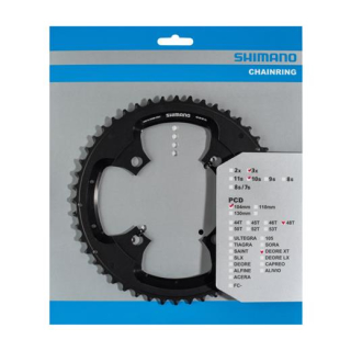 SHIMANO Kettenblätter DEORE XT FC-T8000, 48 Zähne für KSR, 104 mm, Schwarz, Aluminium Y-1VL98010
