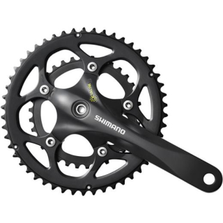 SHIMANO Kurbelgarnitur Road FC-R345 2x9 Kompakt175 mm50-34 Z.Schwarz113 mm (Kettenlinie E-FCR345E04XL