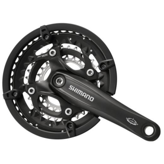 SHIMANO Kurbelgarnitur Trekking FC-T521 OCTALINK 3x10, 170 mm, 44-32-24 Z., Schwarz, 121 E-FCT521C424CL