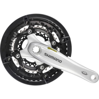 SHIMANO Kurbelgarnitur Trekking FC-T521 OCTALINK 3x10, 170 mm, 44-32-24 Z., Silber, 121 E-FCT521C424CS