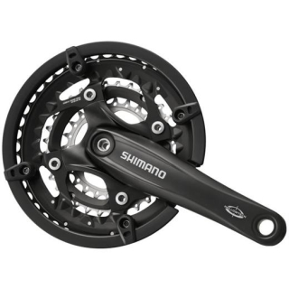 SHIMANO Kurbelgarnitur Trekking FC-T521 OCTALINK 3x10, 175 mm, 42-32-24 Z., Schwarz, 121 E-FCT521E424CL
