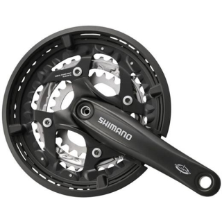 SHIMANO Kurbelgarnitur Trekking FC-T521 OCTALINK 3x10, 175 mm, 48-36-26 Z., Schwarz, 121 E-FCT521E866CL
