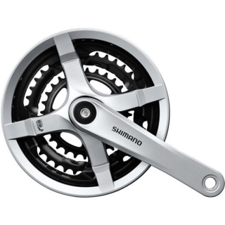SHIMANO Kurbelgarnitur FC-TY501 Vierkant 6/7/8-fach170 mm48-38-28 Z.Silbernicht enthalte E-FCTY501C888CSB