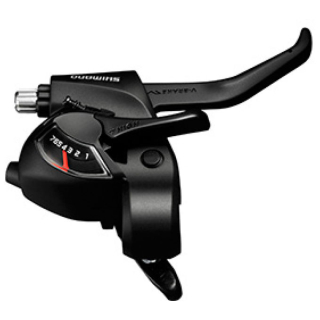 SHIMANO Schalthebel / Bremshebel ST-EF41 2 Finger, links, 3-fach, Schwarz, 2 Finger, inkl. Zug E-STEF41LBL