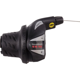 SHIMANO Drehgriffschalter TOURNEY SL-RS36, Links, 3-fach (SIS), Schelle, Schwarz/Silber, E-SLRS36LSBP
