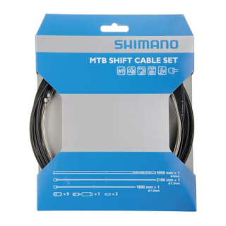 SHIMANO Schaltzug-Set MTB Edelstahl, Edelstahl, 1x 1.800 mm/1x 2.100 mm, OT-SP41, 3.000 Y-60098021