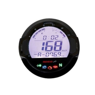 Koso BB642W20 D64 DL-03SR (schwarz) Tachometer + Drehzahlmesser +Signalleuchten (LCD Display),
