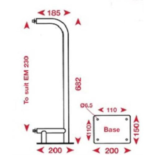 Masthalterung für Echomax 230, AM230MB