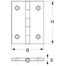 Scharnier schmal Edelstahl matt 30 x 22 x 0.8mm, AV10501030