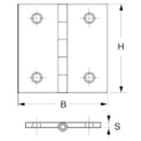 Scharnier käntig Edelstahl matt 50 x 50 x 1.0mm,...