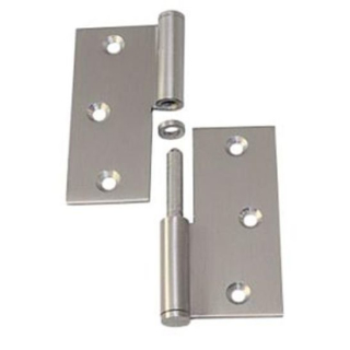 aushebbares Türscharnier 90x90mm links Edelstahl, AV10871090
