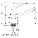 Mischer Chrom drehbarer Auslass MY 1820-1/2"F, BK3001
