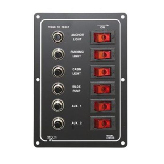 Schalter-Paneel vertikal mit 6 Sicherungsautomaten, EK10228