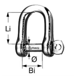 Edelstahl-Schäkel mit Steckbolzen 5mm, HA4128