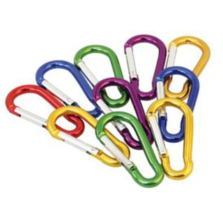Alu-Karabinerhaken farbig sort. 50mm <2St.SB-Pack>, KK5505-2SB