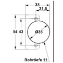 Topfband Edelstahl gebürstet 9mm Überstand, LA304BC469
