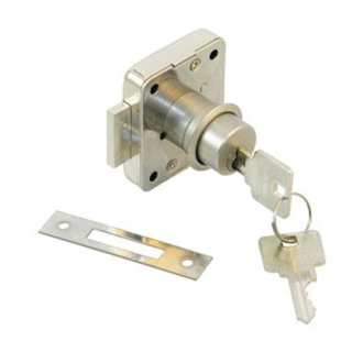 Zylinder-Kastenschloss Typ 3310 Messing vernickelt, LA331024KD