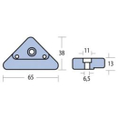 Magnesium Anode Triangle Volvo Duo Prop 290, MA00717M