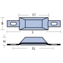 Rumpfanode ca. 840g rechteckig flach 140x62x28mm, MAS1100