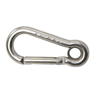 Edelst.-Karabinerhaken AISI316 mit Kausch 70mm, NB6270