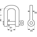 Edelstahlschäkel hochfest -SWL 18t- Form A, PG18TA