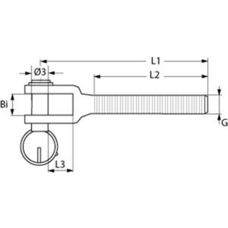 Gabel für Wantenspanner M10 rechts AISI316, PH021210B