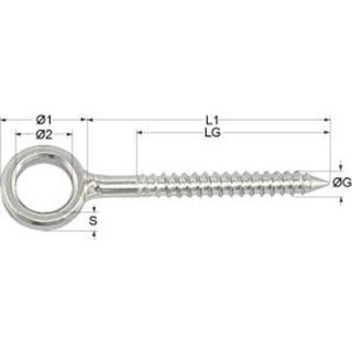 Ringschraube Holzgew.+Kragen 6x60mm (2St.-Pack), PK70660-2SB