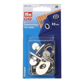 PRYM Drehverschluss Messing vernick.(4St) SB-Karte, PR545510