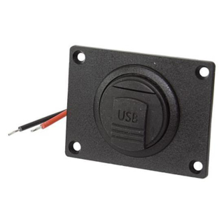 USB Doppel-Steckdose mit Deckel/runde Front, QG02411