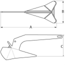 DC-Anker aus feuerverzinktem Stahl 16kg, SM516