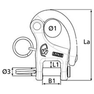 WICHARD Schnappschäkel 52mm mit 6mm Bolzen, SR2293