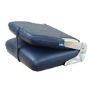 Bootssitz klappbar weiß mit blauen Streifen, TC3112