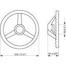 V32 KS-Steuerrad Antivibration Ø335mm SCHWARZ,...