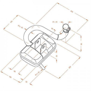 Auspuff LeoVince SITO PIAGGIO VESPA 200 PE SITO 0232