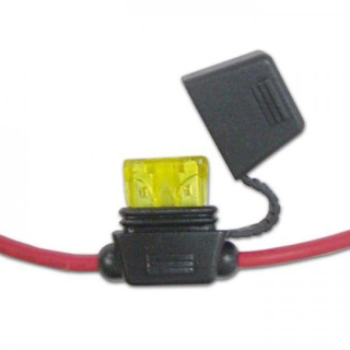 Halter für Stecksicherungen Normal wasserdicht inkl. 20A Sicherung Länge 30 cm Kabel Ø 4 mm² 037030